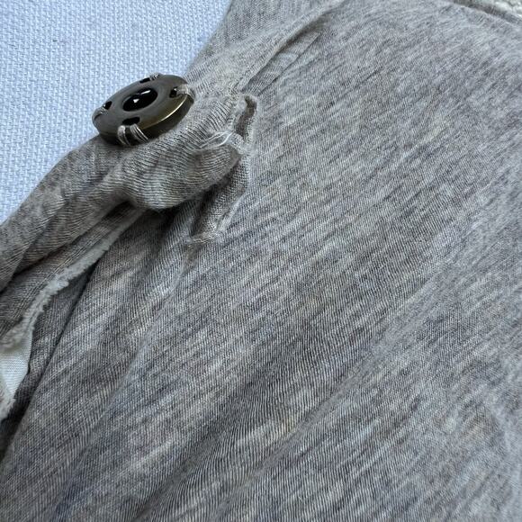 AllSaints Women's Reba Hoody NEW Long Slv T Shirt Buttons Cotton Knit UK 10 US 6 - Picture 4 of 9